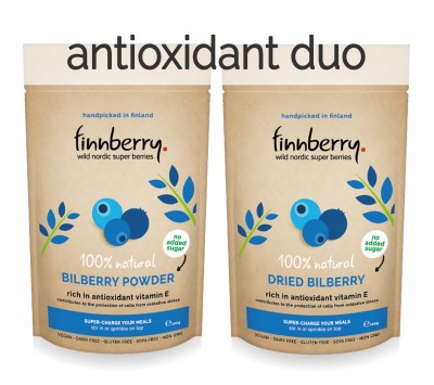bilberry, powder & dried berries bundle